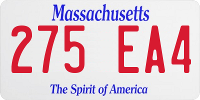 MA license plate 275EA4