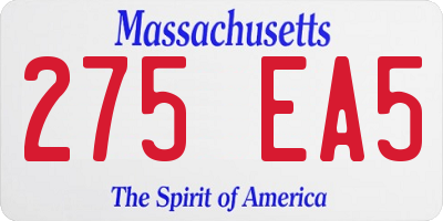 MA license plate 275EA5