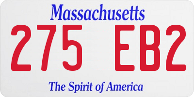 MA license plate 275EB2