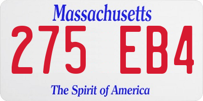 MA license plate 275EB4