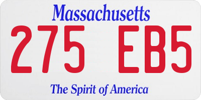 MA license plate 275EB5