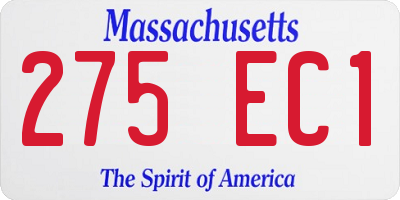 MA license plate 275EC1