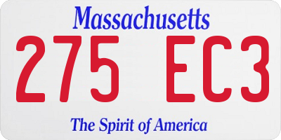 MA license plate 275EC3