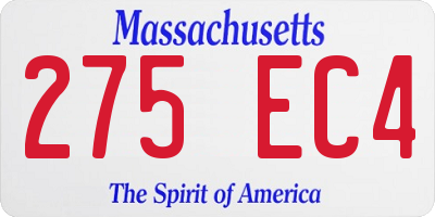 MA license plate 275EC4