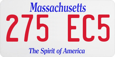 MA license plate 275EC5