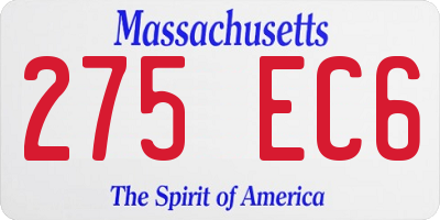 MA license plate 275EC6
