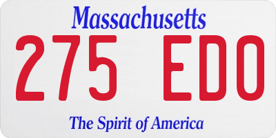 MA license plate 275ED0