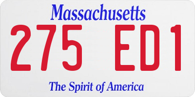 MA license plate 275ED1
