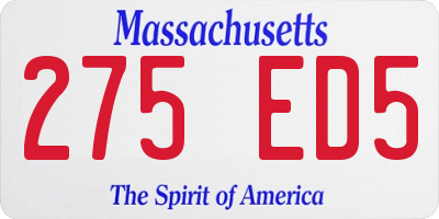 MA license plate 275ED5