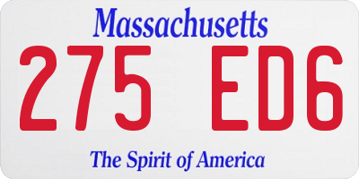 MA license plate 275ED6