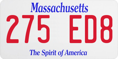 MA license plate 275ED8