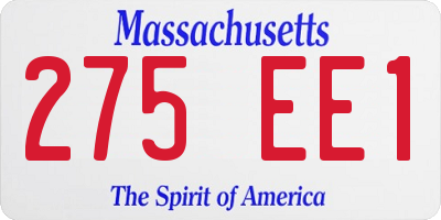 MA license plate 275EE1