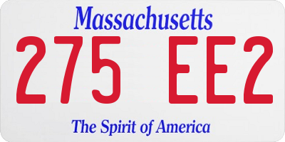 MA license plate 275EE2