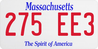 MA license plate 275EE3