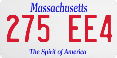 MA license plate 275EE4