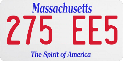 MA license plate 275EE5