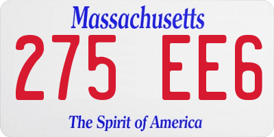 MA license plate 275EE6