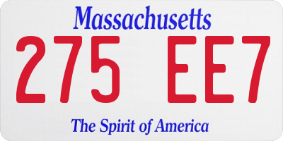 MA license plate 275EE7