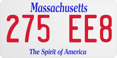 MA license plate 275EE8