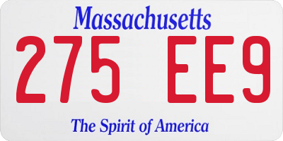 MA license plate 275EE9