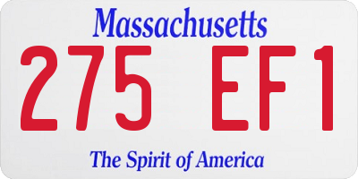 MA license plate 275EF1