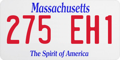 MA license plate 275EH1