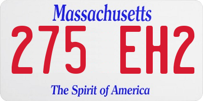MA license plate 275EH2