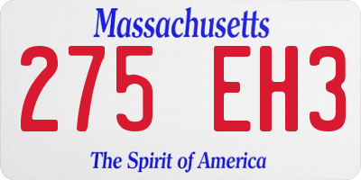 MA license plate 275EH3