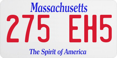 MA license plate 275EH5