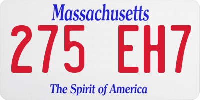 MA license plate 275EH7