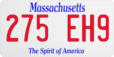 MA license plate 275EH9