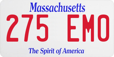 MA license plate 275EM0