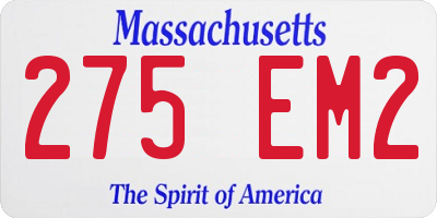MA license plate 275EM2
