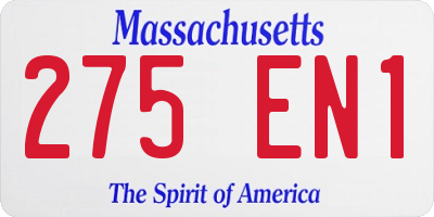 MA license plate 275EN1