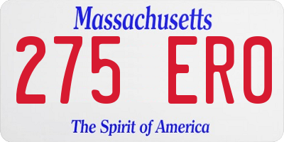 MA license plate 275ER0