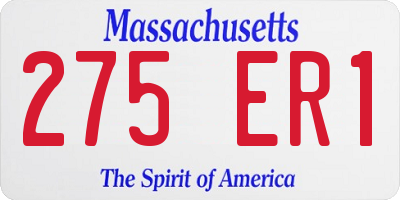 MA license plate 275ER1