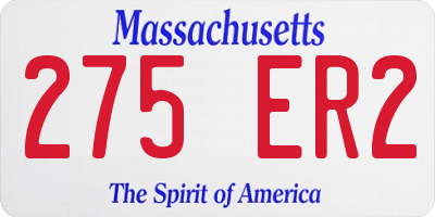 MA license plate 275ER2