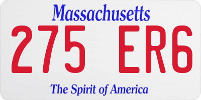MA license plate 275ER6