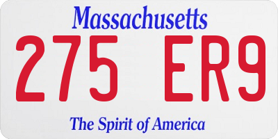 MA license plate 275ER9