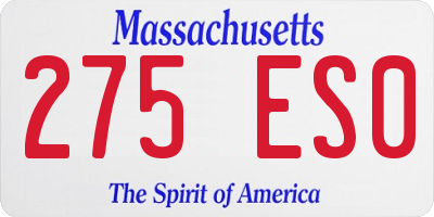 MA license plate 275ES0