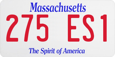 MA license plate 275ES1