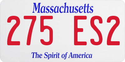MA license plate 275ES2