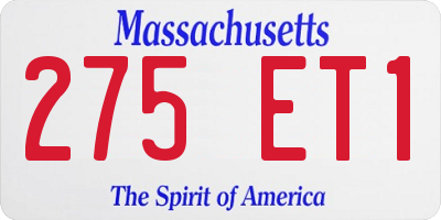 MA license plate 275ET1