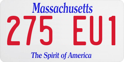 MA license plate 275EU1