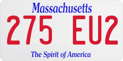 MA license plate 275EU2