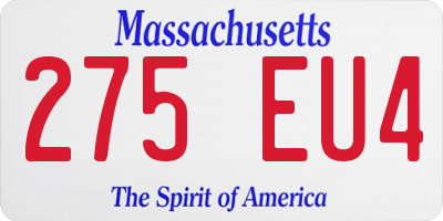 MA license plate 275EU4