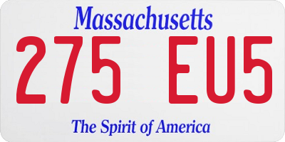 MA license plate 275EU5