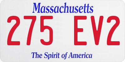 MA license plate 275EV2
