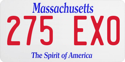 MA license plate 275EX0