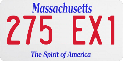 MA license plate 275EX1